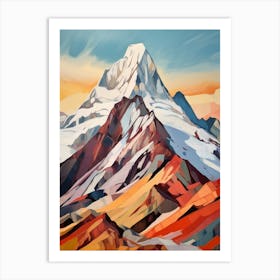 Mount Cook Aoraki New Zealand Mountain Painting Art Print