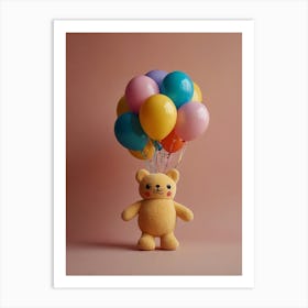 Teddy Bear With Balloons Art Print