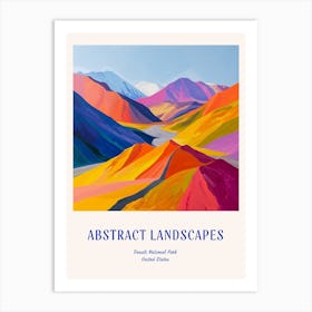 Colourful Abstract Denali National Park Usa 1 Poster Blue Art Print