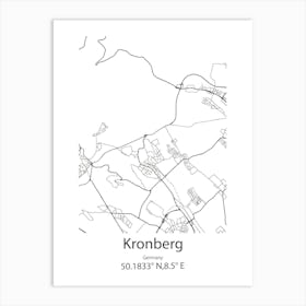 Kronberg,Germany Minimalist Map Art Print