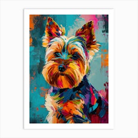 Yorkshire Terrier dog colourful painting Art Print