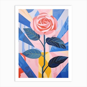 Rose 1 Hilma Af Klint Inspired Pastel Flower Painting Art Print