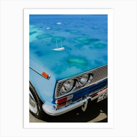 Classic Car Caribbean Sea Art Print