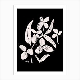 Abstract Floral Black    Art Print