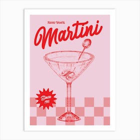 Martini Print Pink Art Print