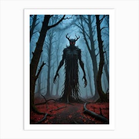 DARK Creature in The Spooky Woods Art Print