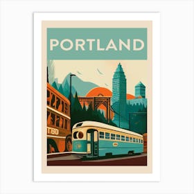Portland Vintage Travel Poster Art Print