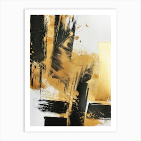 Gold Brushstrokes Canvas Print Art Print