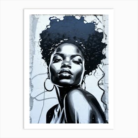 Graffiti Mural Of Beautiful Black Woman 2 Art Print