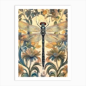 William Morris Dragonfly Vintage Vintage  Art Print