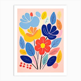 Chromatic Blossom Ballet; Inspired By Henri Matisse S Flower Market Dance Art Print