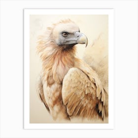 Vintage Bird Drawing Vulture 1 Art Print