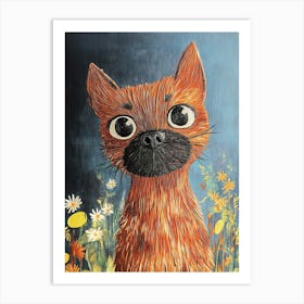 Cat In The Meadow Art Print