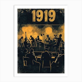 Aihrgdesign A Retro Poster Of A Lively 1919 Jazz Club Featuri F794803e 6814 4cb9 A4fe 8dc2af6178c1 3 Art Print