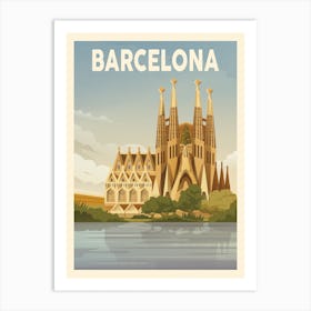 Barcelona Travel Poster Art Print