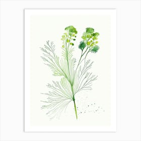 Dill Herb Minimalist Watercolour 1 Art Print