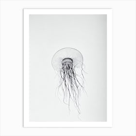 Granrojo Jellyfish Black & White Drawing Art Print