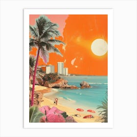 Miami   Retro Collage Style 3 Art Print