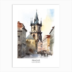 Prague Watercolour Travel Poster 4 Art Print