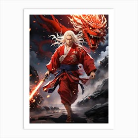 Revenge of the red dragon Art Print