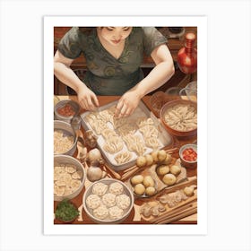 Dumpling Making Chinese New Year 5 Art Print