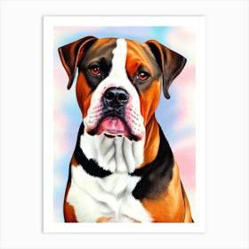 American Staffordshire Terrier 2 Watercolour Dog Art Print