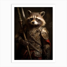 Vintage Portrait Of A Guadeloupe Raccoon 2 Art Print