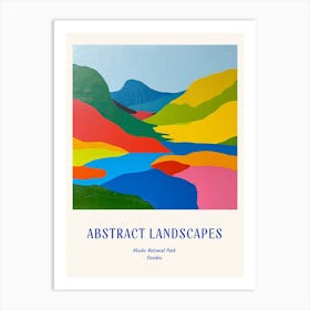 Colourful Abstract Abisko National Park Sweden 1 Poster Blue Art Print