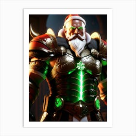 Santa Claus Armored Up Art Print