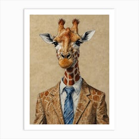 Business Giraffe 1 Art Print