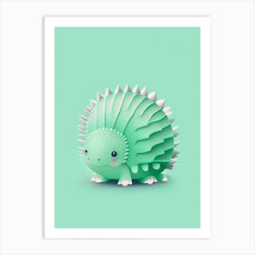 Dimetrodon Cute Mint Dinosaur Art Print