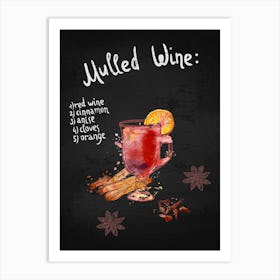 Mulled Wine — wine poster, kitchen poster 1 Art Print