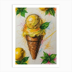 Lemon Ice Cream 5 Art Print