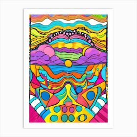 Psychedelic Abstract Painting-Reimagined Art Print