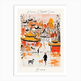 Poster Of Beijing, Dreamy Storybook Illustration 1 Art Print