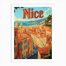 Aihrgdesign A Retro Travel Poster For Nice 5 Art Print