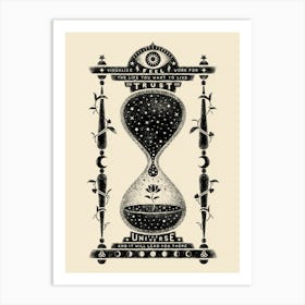 Vintage Esoteric Universe Hourglass  Art Print