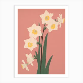 Narcissi Flower Big Bold Illustration 1 Art Print