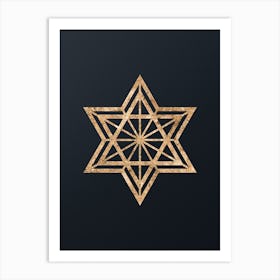Abstract Geometric Gold Glyph on Dark Teal n.0286 Art Print