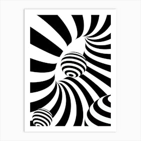 Black And White Optical Illusion 1 Art Print