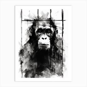 Thinker Monkey Drip Graffiti 2 Art Print