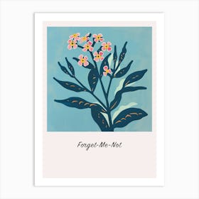 Forget Me Not Square Flower Illustration Poster Art Print