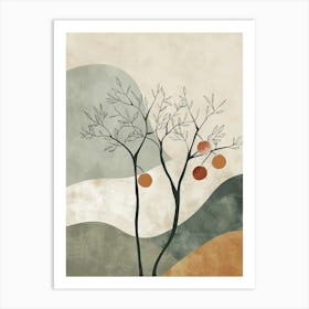 Apple Tree Minimal Japandi Illustration 2 Art Print