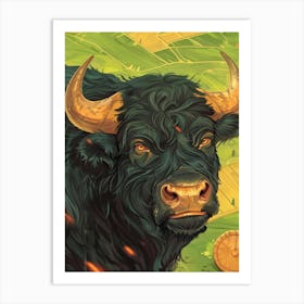 Bull With Horns 1 Art Print