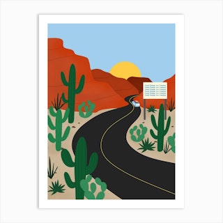 Desert Road Trip Art Print