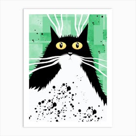 Tuxedo Cat Illustration Art Print