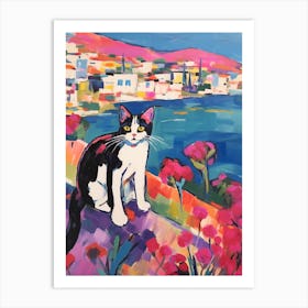 Painting Of A Cat In Kusadasi Turkey 4 Art Print