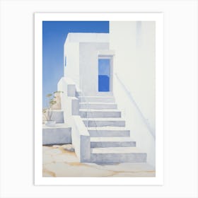 White House With Blue Door 3 Art Print