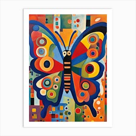 Colourful Abstract Butterfly v1 Art Print