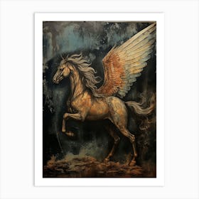 Pegasus Abstract Etching  Art Print